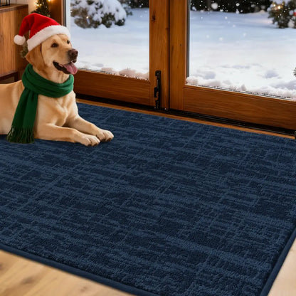 32x48 Navy Blue Abstract Carpet Front Door