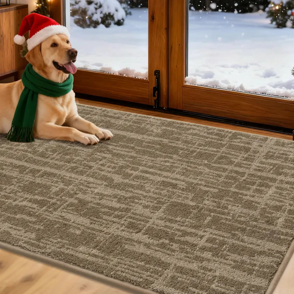 32x48 Taupe Abstract Carpet Front Door