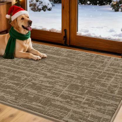 32x48 Taupe Abstract Carpet Front Door
