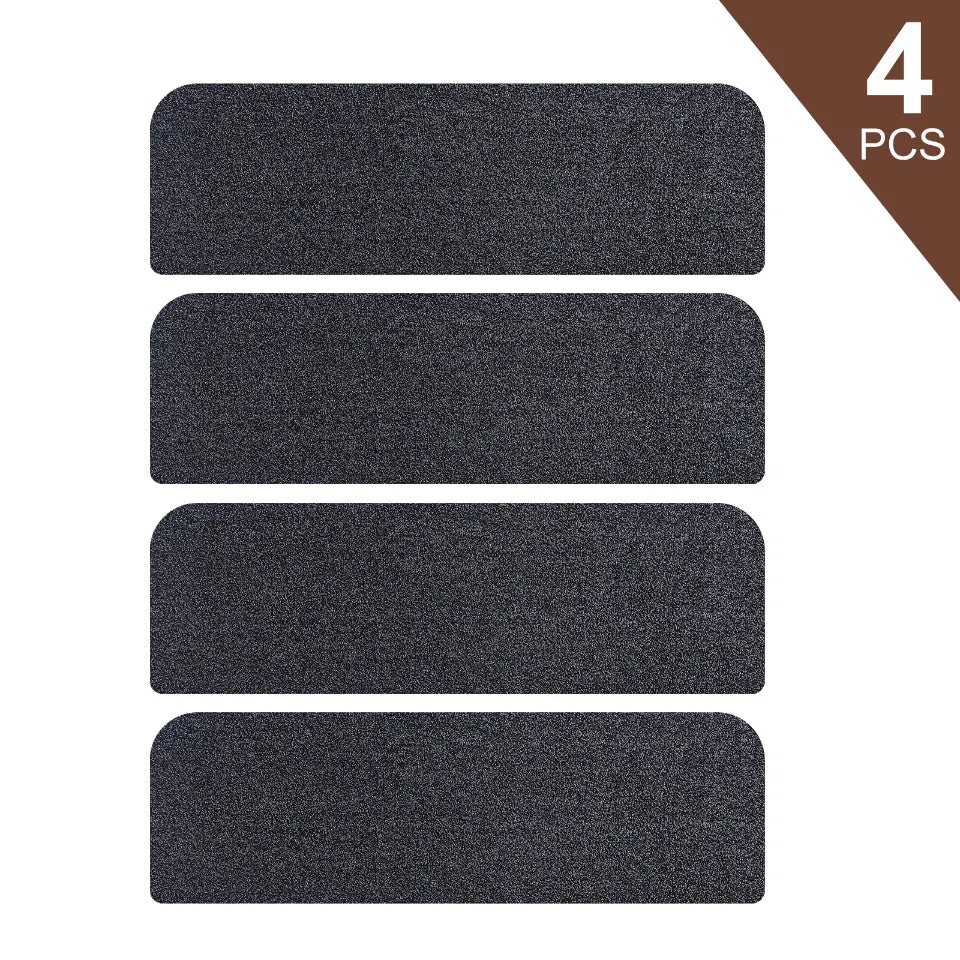 4pcs Set of Black Machine Washable Stair Treads