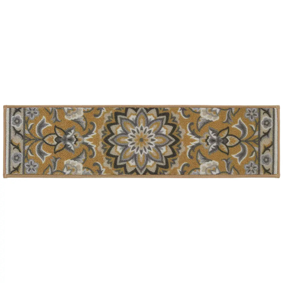 8x30 Brown Grey Floral Stair Treads