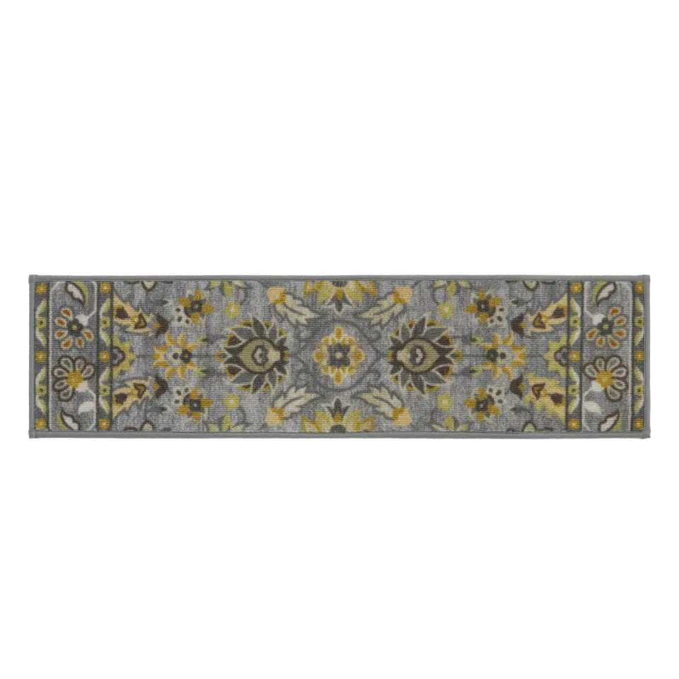 8x30 Grey and Yellow Floral Stair Treads