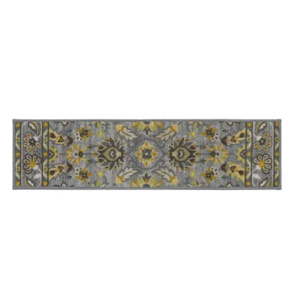 8x30 Grey and Yellow Floral Stair Treads
