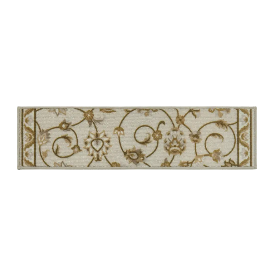 8x30 Taupe and Brown Floral Stair Treads