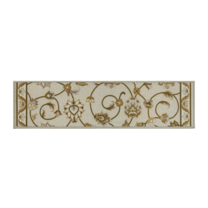 8x30 Taupe and Brown Floral Stair Treads