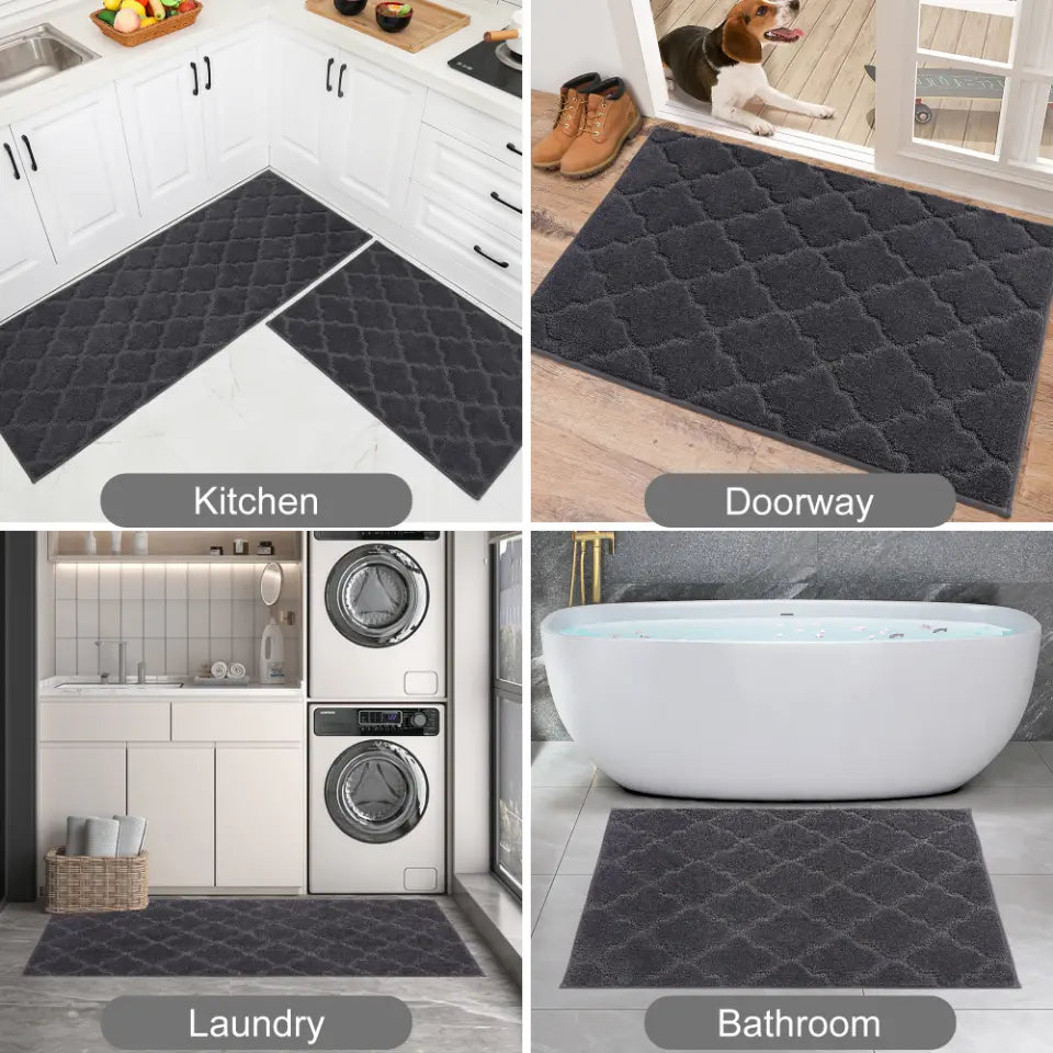 Applications for Dark Grey Trellis Scatter Rugs for Kitchen