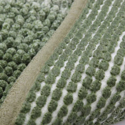 Backing of Green Gradient Stripe Bath Rug