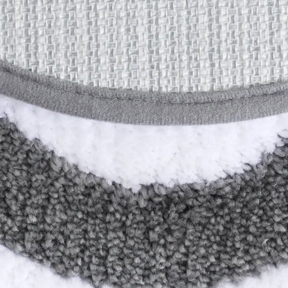 Backing of Grey Luxury Plush Oval Bath Rugs