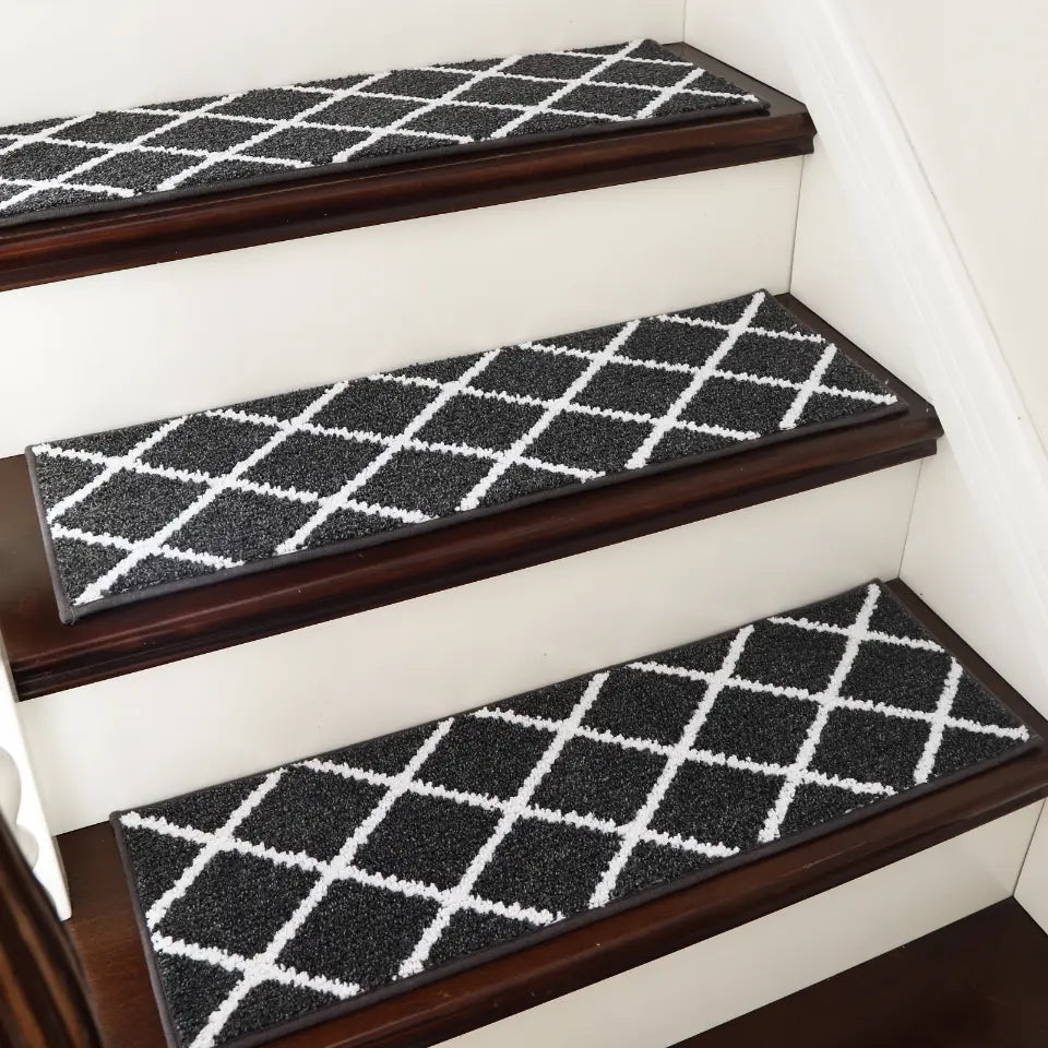 Black Diamond Trellis Stair Tread Carpet Mats