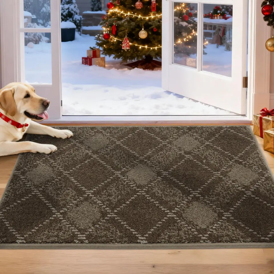 Brown 20x32 Plaid Door Mats