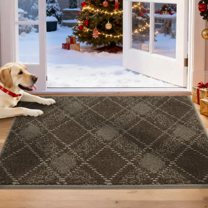 Brown 20x32 Plaid Door Mats