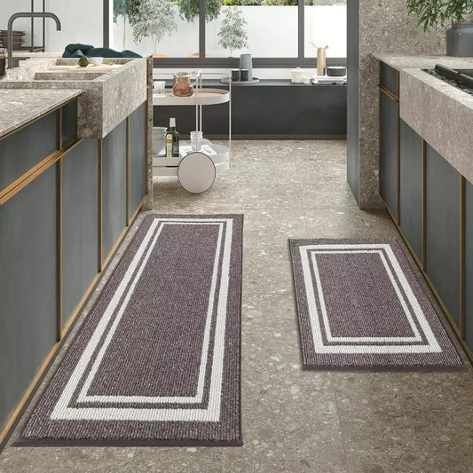 Brown Carpet Laying on Kitchen Floor