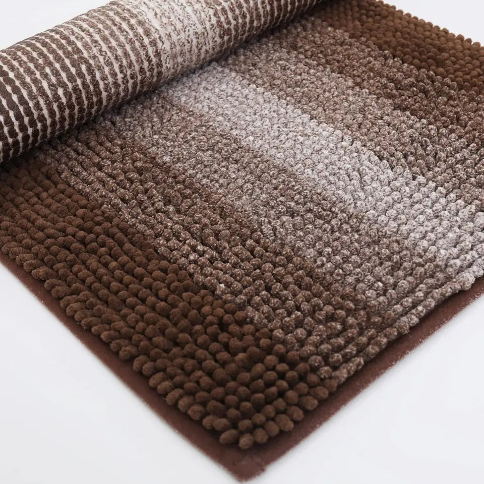 Brown Gradient Stripe Bath Rug Roll