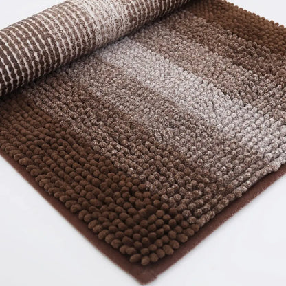 Brown Gradient Stripe Bath Rug Roll