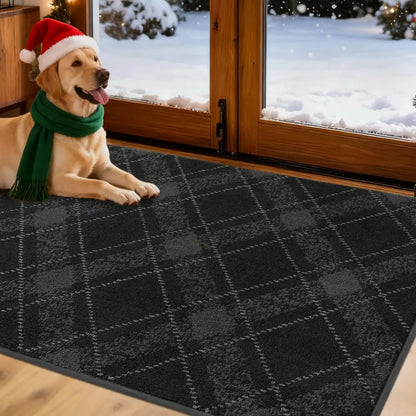 Dark Grey 32x48 Plaid Door Mats