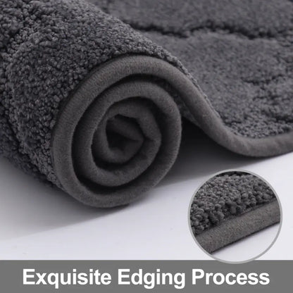 Dark Grey Scatter Rugs for Kitchen with Exquisite Edging Process