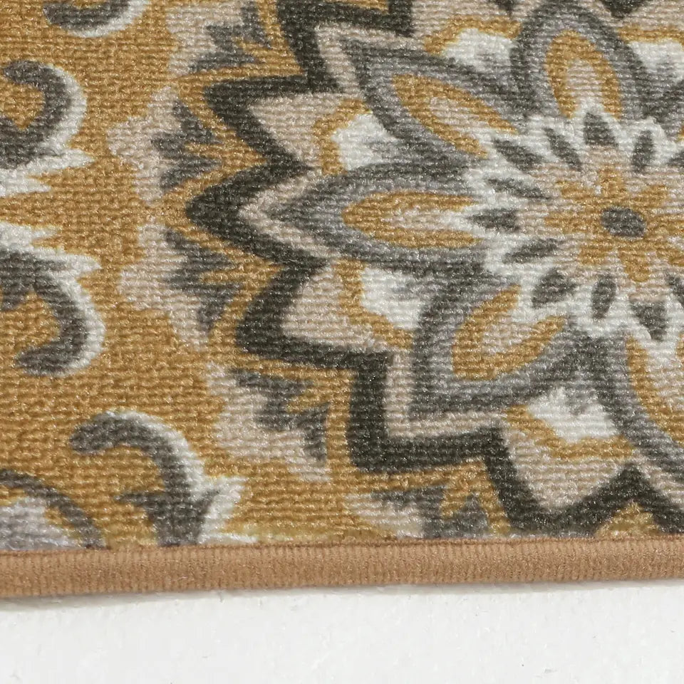 Edging of Brown Grey Floral Stair Treads