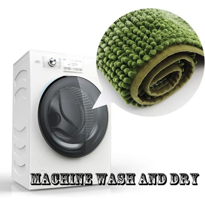 Machine Washable Green Gradient Stripe Bath Rug