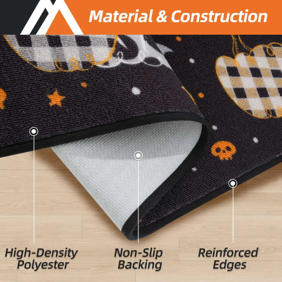 Material Construction of Pumpkin Halloween Rugs for Kitchen