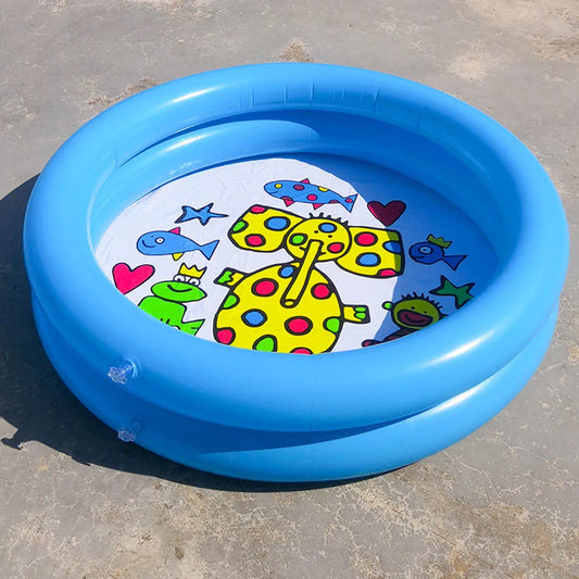 Round Cartoon Inflatable Bath Tub
