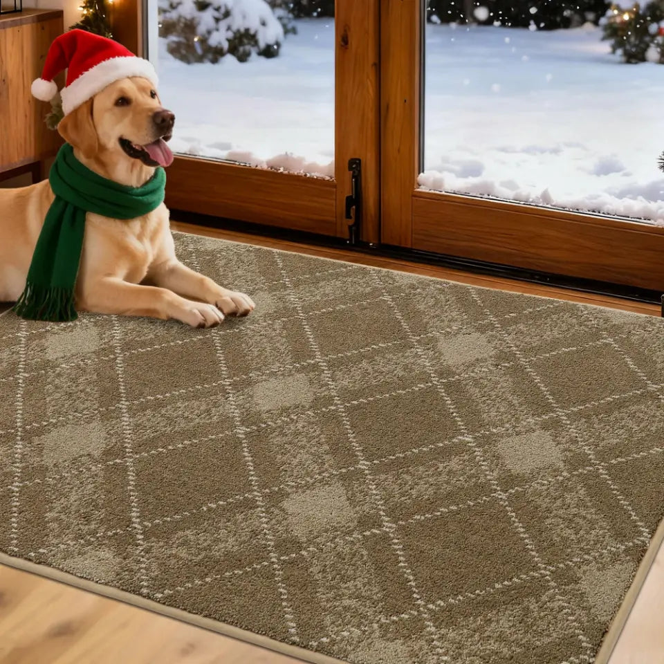 Taupe 32x48 Plaid Door Mats