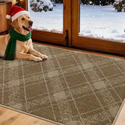 Taupe 32x48 Plaid Door Mats