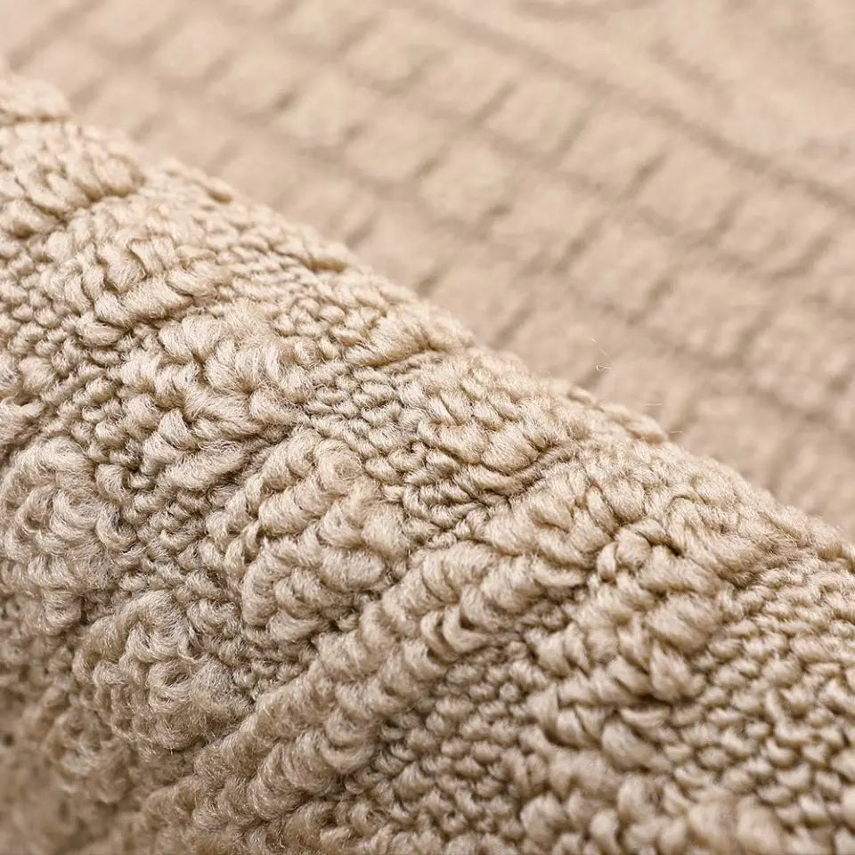 Texture of Taupe D Shaped Small Kitchen Rugs