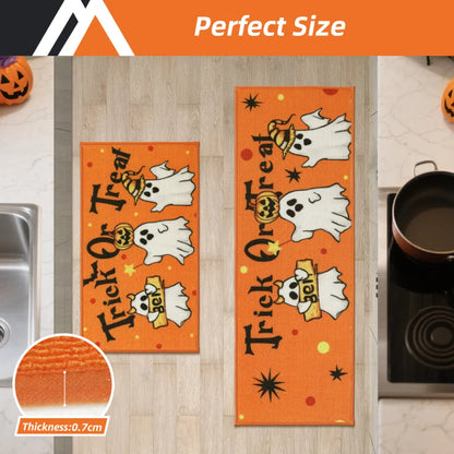 Trick or Treat Halloween Kitchen Mat Size View